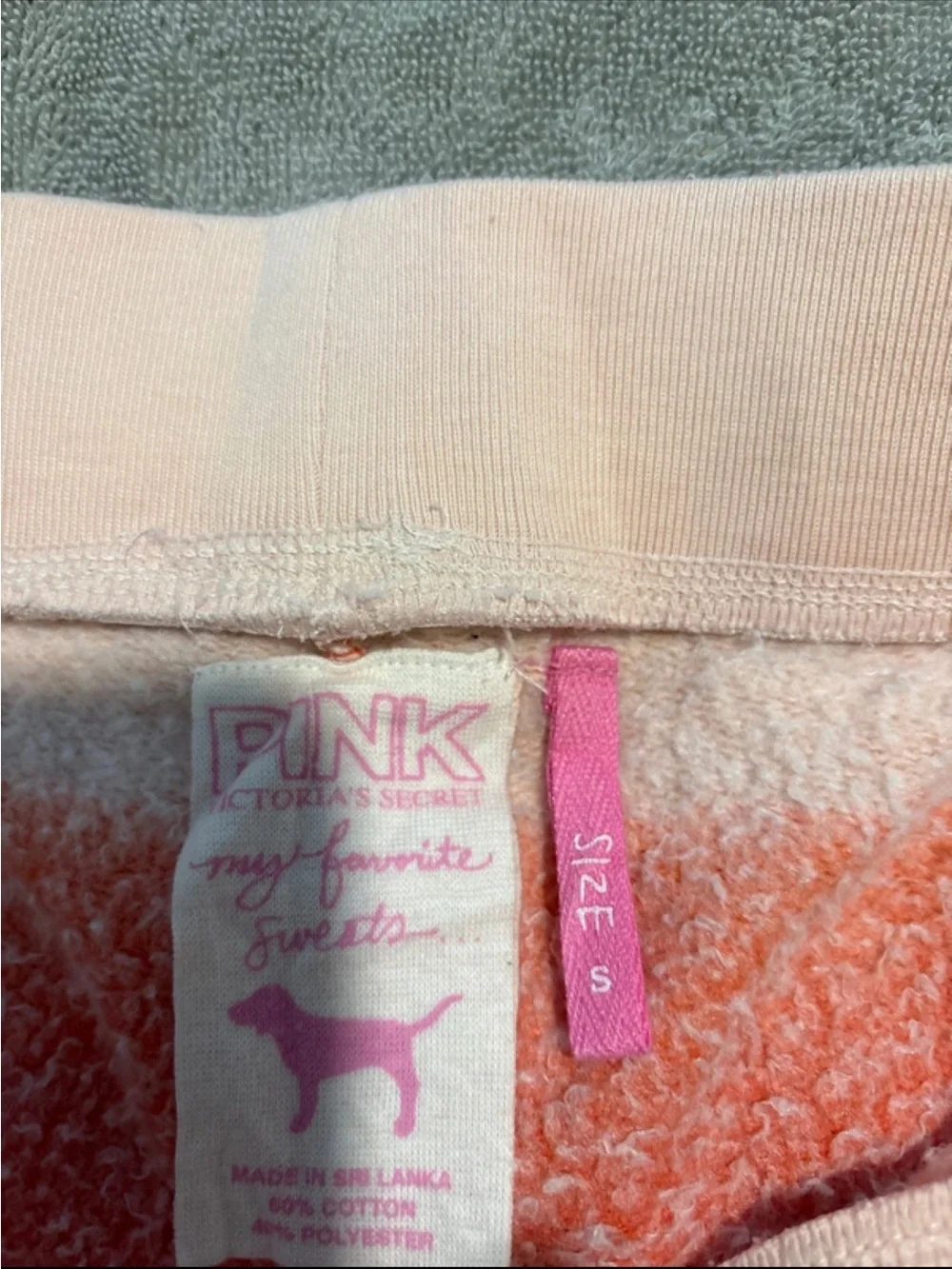 PINK Victoria's Secret Orange-to-Light  Dip Dye Joggers
